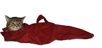 Cat-in-The-Bag Large Red Cozy Comfort Carrier - Cat Carrier and Grooming Bag for Vet Visits, Medication Administration, Dental Care, Bathing, Nail Trimming and Car Travel