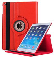 Jennyfly 2018 New iPad 9.7 Case, PU Leather 360 Degree Rotating with Multiple Viewing Angles Full Body Protective Cover for 9.7 inch iPad Air/2017/2018 New iPad -Red