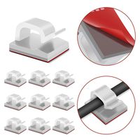 JIRVY Self Adhesive Cable Clips Cable Management Wire Clip Cord Holder 100 Pack (Model R White)