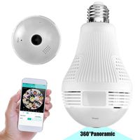 Light Bulb with Camera,Full HD 1080P Home WiFi Camera Night Vision 360 Degree Panoramic Wireless Security Camera for Home