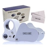 DREAME 30X 60X LED Lighted Illuminated Jewelers Eye Loupe Jewelry Magnifier for Gems Jewelry Rocks Stamps Coins Watches Hobbies Antiques Models Photos