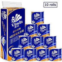Silky & Smooth Soft Professional Series Premium 4-Ply Toilet Paper, Home Kitchen Toilet Tissue, Soft, Strong and Highly Absorbent Hand Paper Towels for Daily Use (10 Rolls)