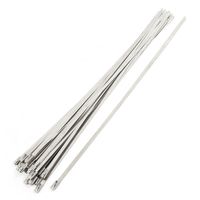 Uxcell Stainless Steel Coated Hose Pipe Zip Cable Tie, 300x4.6mm, 25Pcs
