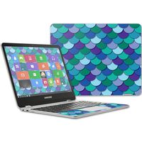 Mightyskins Skin Compatible with Samsung Chromebook Plus 12.3"(2017 - Blue Scales | Protective, Durable, and Unique Vinyl Decal Wrap Cover | Easy to Apply, Remove, and Change Styles | Made in The USA