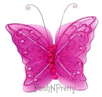 Fairy Glitter Butterfly Wings, Newborn, Baby, Photography prop - Color: HOTPINK
