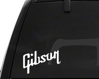 2 x Gibson logo Vinyl Sticker Decal (3.5" x 5.5") - Apple Macbook Laptop Car Trucks