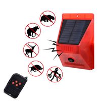 Solar Strobe Light with Motion Detector Solar Alarm Light with Remote Controller 129db Sound Security Siren Light IP65 Waterproof 24 Hours+Night Mode for Home, Farm,Barn,Villa,Yard.