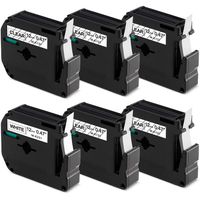 Replace MK131 MK231 12mm 0.47 Inch Black on White/Clear Label Tape Compatible for Brother P-Touch Label Maker PT-M95 PT-90 PT-70 PT-70BM PT-65 PT-85 PT-45, 1/2 Inch x 26.2 Feet, 6 Pack