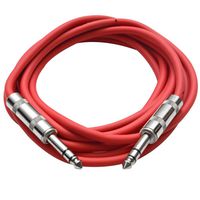 Seismic Audio - SATRX-10 - Red 10' 1/4" TRS to 1/4" TRS Patch Cable
