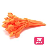 Reusable Silicone Cable Twist Ties Organizer Perfect for Cord Management, Electronics Wire Strips, Kitchen, Garden Rubber Wraps and Gear Zip Tie Straps (7 inches, Non-Velcro), 15 Pack - Orange