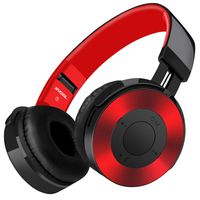 YJYdada Bluetooth Headphones Over Ear Hi-Fi Stereo Wireless Headset with Mic TF Card FM (red)