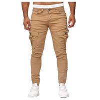 Seaintheson Men's Sports Pants,Slim Fit Pure Color Casual Loose Stitching Beam Feet Pants Youth Hiking Jogging Pants Khaki