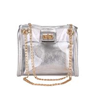 pollyhb Messenger Bag, Women Creative Jelly Transparent Bag Summer Small Square Bag Chain Messenger Bags