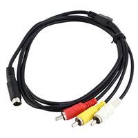 uxcell 1.45M Long 4 Pin S-Video to 3 Male RCA Composite Cable Black