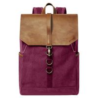 S-POINT Casual Backpack Water Resistant Vintage Canvas Laptop Backpack Unisex Daypack Travel Hiking Camping College School Backpack Rucksack Fit 15.6 Inch Laptop for Men Women ... (red)