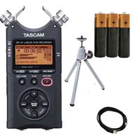 TASCAM DR-40 4-Track Portable Digital Recorder. W/ 3 Battery + USB Cable + Magnus PopPod Tripod.
