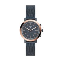 Fossil Q Women's Hybrid Smartwatch Analog-Quartz Watch with Stainless-Steel-Plated Strap, Blue, 16 (Model: FTW5031)