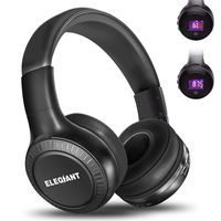 Bluetooth Headphones, ELEGIANT On Ear Bluetooth Headset Foldable with Mic FM Radio Micro SD Card Slot Wired and Bluetooth Headphones Compatible iPhone 8 7 6S 6/Android Phones/Laptop/PC Black