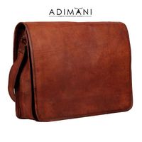 ADIMANI Handmade Laptop Notebook Genuine, Leather messenger bag, Size 15x11.