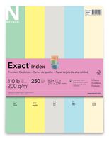 Wausau Exact Index Cardstock, 110 lb, 8.5 x 11 Inches, 5 Color Pastel Assortment, 250 Sheets (48990)