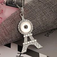 Rhinestone alloy Eiffel Tower shape pendant fit noosa 18mm noosa Snap Button Prom Woman Cute Lovely Cheap Elegant Fashionable Beads Accessory Best Wonderful
