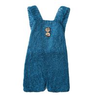 Baby Photography Props Boy Girl Photo Shoot Outfits Newborn Crochet Costume Infant Knitted Clothes Mohair Rompers (Blue)