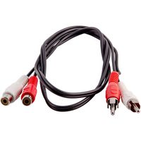 Seismic Audio 3 Foot Male to Dual RCA Female Audio Extension Cable-2-RCA AV Cord (SA-SRCA3