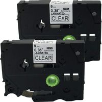 NEOUZA 2PK Compatible for Brother P-Touch Laminated Tze Tz Label Tape Cartridge 9mm x 8m (TZe-121 Black on Clear)