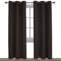 NICETOWN Energy Smart Thermal Insulated Solid Grommet Blackout Curtains/Drapes for Living Room (2 Panels, 42 inches x 84 inches, Toffee Brown)