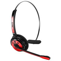 Cellet Pro Trucker Wireless Headset/Cell Phone Headset with Microphone, Office Wireless Headset, On Ear Car Wireless Headphones for Cell Phone, Skype, Truck Driver, Call Center. (Red)