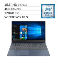 Lenovo IdeaPad 330S 2019 Premium 15.6" HD Laptop Notebook Computer, Intel 2-Core i3-8130U 2.2 GHz, Intel UHD Graphics 620, 4GB RAM, 128GB SSD, No DVD, Wi-Fi, Bluetooth, Webcam, HDMI, Windows 10 S