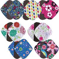 Yu2d 🌹🌹 Reusable Bamboo Cloth Washable Menstrual Pad Mama Sanitary Towel Pad Hot Pink S（Hot Pink A）