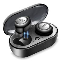 KEQ Wireless Bluetooth 5.0 Earbuds Graphene Drivers Pumping Bass IPX8 Waterproof Stereo Calls Easy Pairing Secure Fit Wireless Charging Case,Mini Earbuds Compatible iOS Android