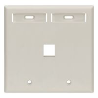 Leviton 42080-1TP 1-Port Dual Gang QuickPort Wallplate with ID Windows, Light Almond
