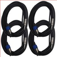 Seismic Audio - SASPT14-25 (4 Pack) - 25 Foot Speakon to 1/4" PA DJ Speaker Cable - 2 Conductor - 14 Guage