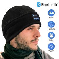 Bluetooth Beanie Hat, V5.0 Wireless Headphone Beanie, Gifts for Mens, Winter Music Hat, Christmas Electronic Gifts for Men/Women(Black)