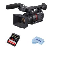 Panasonic AG-CX350 4K Camcorder - Bundle with 128GB UHS-II Class 10 U3 SDXC Memory Card, Microfiber Cloth