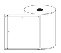Tabbies Blank White Thermal Transfer Labels, 4" x 4", 3"Core - 8"Outer Diameter, 1,400 Labels Per Roll, 4 Rolls Per Box (40244)