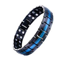 HiTreasure Double Strength Full Magnets Titanium Steel Magnetic Therapy Health Link Bracelet for Arthritis Pain Relief