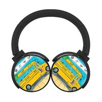 Hidui HiFi Black Bluetooth Pete The Cat Personal Stereo Headphones for Pc/Tv/Phones