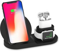 Wireless Charger, 3 in 1 Wireless Charging Dock for Apple Watch and Airpods, Charging Station for Multiple Devices, Qi Fast Wireless Charging Stand Compatible iPhone X/XS/XR/Xs Max/8/8 Plus