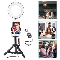 ZOMEi 6" Makeup Ring Light with Tripod Stand & Cell Phone Holder for Live Stream/Makeup Mini Led Camera Ringlight for YouTube Video/Photography Compatible with iPhone Xs Max XR Android 