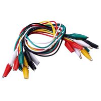 SIENOC 10 Pcs Meter Colored Insulating Alligator Croc Clip Electrical Jumper Test Lead Cable