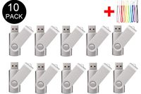 10PCS 2.0/3.0 USB Flash Drive Pen Drive Memory Stick Thumb Stick Pen Black (2.0/2GB, Silver)
