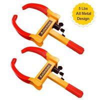 Trailer Wheel Lock Boot - 2 Pcs Car Tire Boot Lock Adjustable Boat Trailer Tire Lock A3 Steel Wheel Boot Anti-Theft, Plum Lock Cylinder Tire Clamp for Parking Car Truck RV Boat Trailer (5.3 pounds)