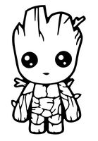 Stick'emAll Baby Groot Guardians of The Galaxy Vinyl Decal (Black, 5.5")