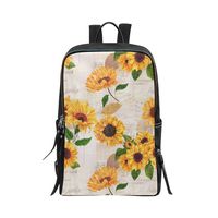 Bag Backpack Vintage Sunflowers on Postcards Newspaper Daypacks