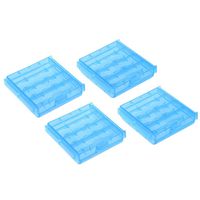 uxcell 4 Pcs Battery Storage Case Holder Blue 4AA or 4AAA Battery Capacity