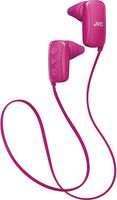 JVC Gumy Wireless Earbud Headphones, Sweat Proof IPX2, 7 Hours Long Battery Life, Nozzle Fit Earpiece for Secure Fit - HAF250BTP (Pink)