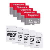 Gigastone Micro SD Card 32GB 5-Pack MicroSD HC U1 C10 with Mini Case and SD Adapter High Speed Memory Card Class 10 UHS-I Full HD Video Nintendo Dashcam Gopro Camera Samsung Canon Nikon DJI Drone